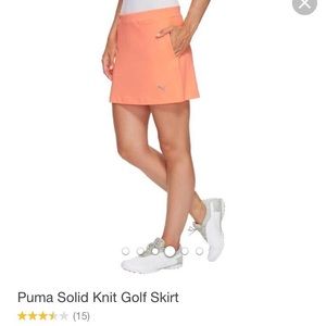 Puma Solid Knit Golf Skirt (Small) in Peach